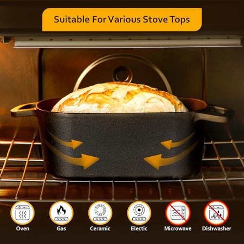 Pre-seasoned cast iron 3.6 qt bread baker — photo 4