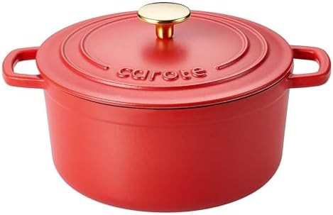Red enameled 4qt heavy duty pot