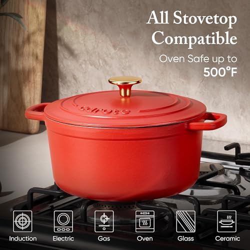 Red enameled 4qt heavy duty pot — photo 3