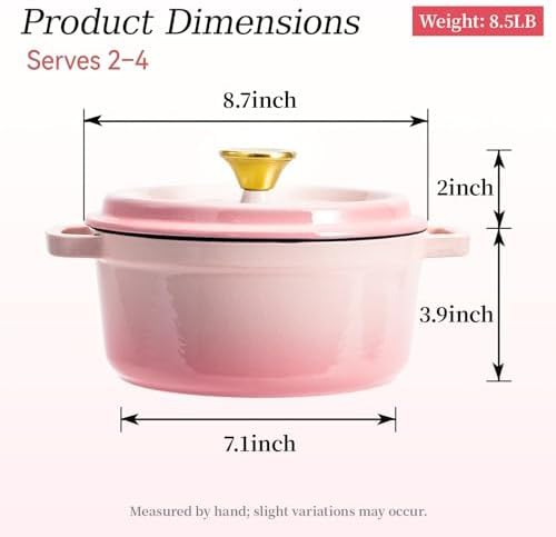 Pink enameled cast iron three quart pot — photo 5