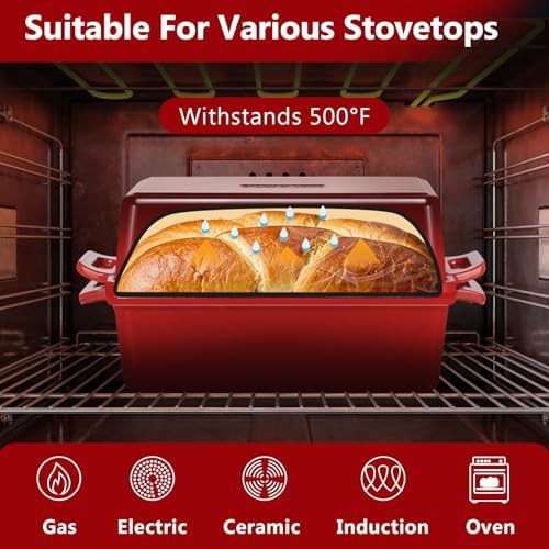 Red enameled cast iron loaf pan — photo 4