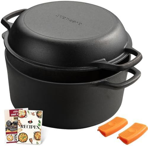 Pre-seasoned seven quart double oven