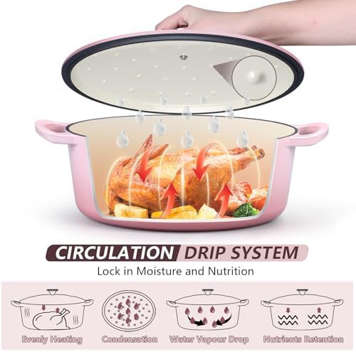 Pink oval enameled cast iron 5 quart — photo 4