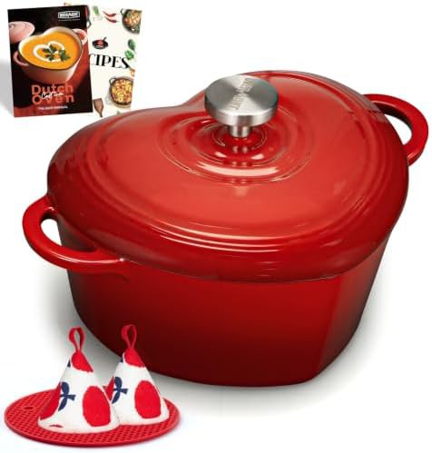 Red heart shaped mini pot 2qt