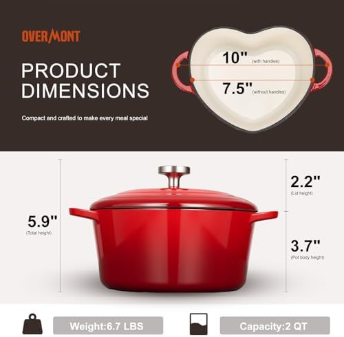 Red heart shaped mini pot 2qt — photo 4
