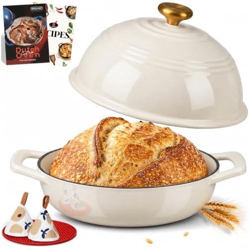 Shallow bread oven with dome lid 6qt