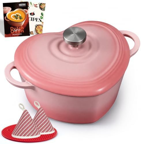 Pink heart shaped mini two quart pot