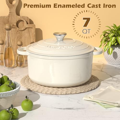 Cream white seven quart heavy duty cookware — photo 5
