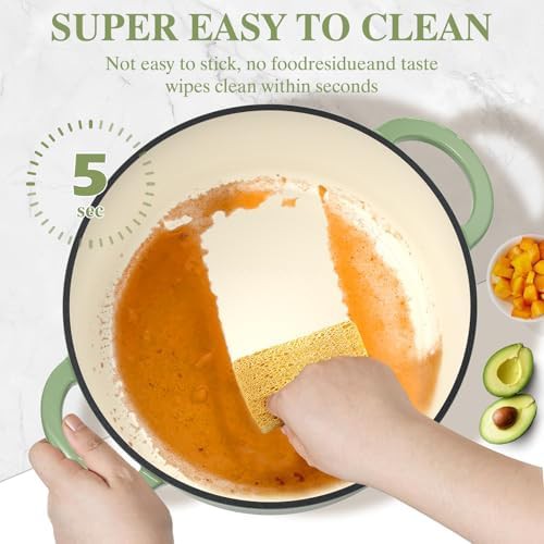 Sage green seven quart heavy duty cookware — photo 5