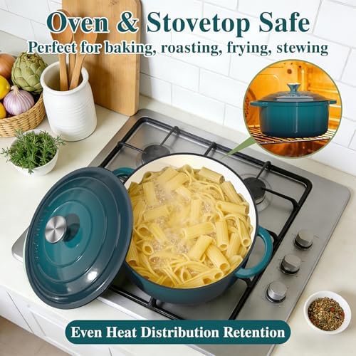 Emerald green seven quart enameled cookware — photo 3