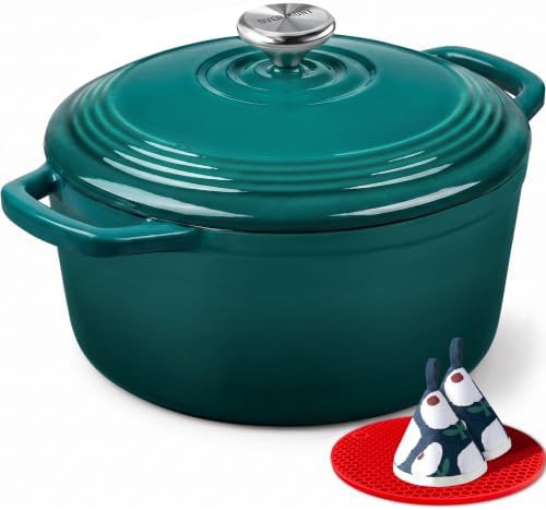 Enameled five quart artisan stew pot