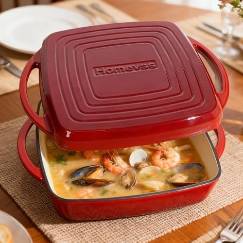 Red 7 quart double Dutch oven — photo 5