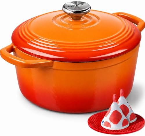 Five quart artisan enameled stew pot