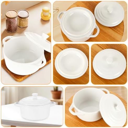 White ceramic mini cocotte set — photo 4