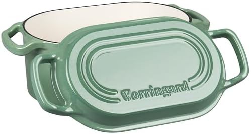 Sage green oval enamel bread pan 4 qt — photo 4