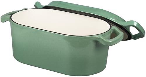 Sage green oval enamel bread pan 4 qt — photo 5