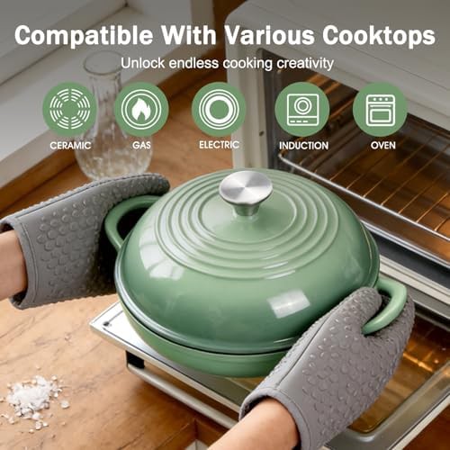 Green enameled bread oven 6 qt — photo 3