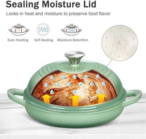 Green enameled bread oven 6 qt — photo 4