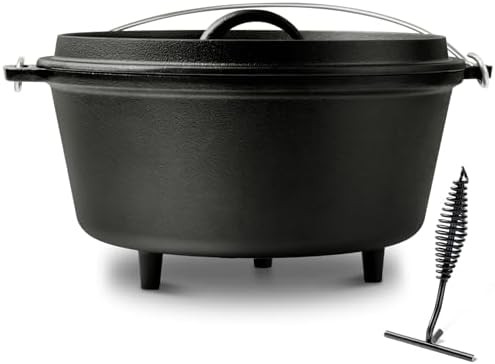 Ten quart pre-seasoned cast iron pot
