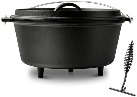 Eight quart pre-seasoned camping pot
