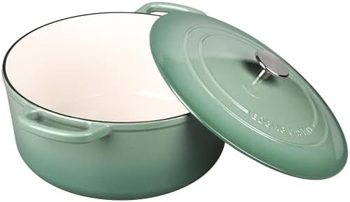 5.5 quart sage green enameled round pot — photo 3