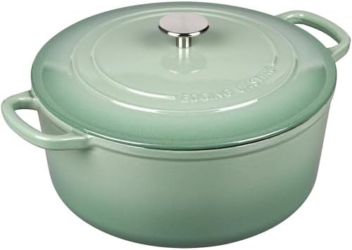 5.5 quart sage green enameled round pot — photo 5