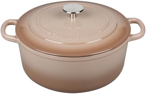 7 quart mocha enameled dual handle oven