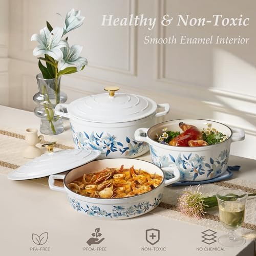 White and blue 4qt shallow braiser — photo 3