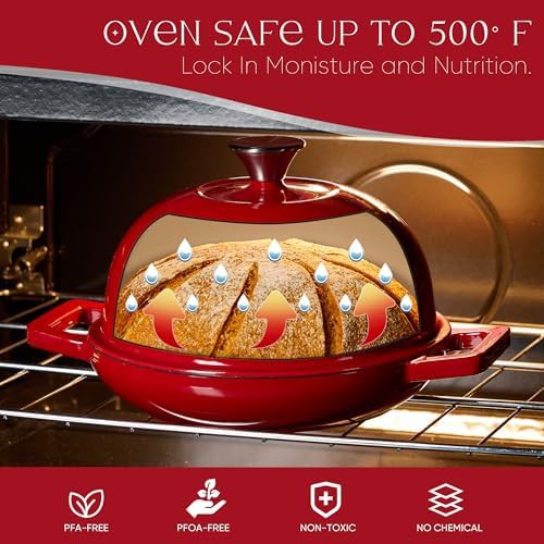 Red round 5qt bread baking oven — photo 3