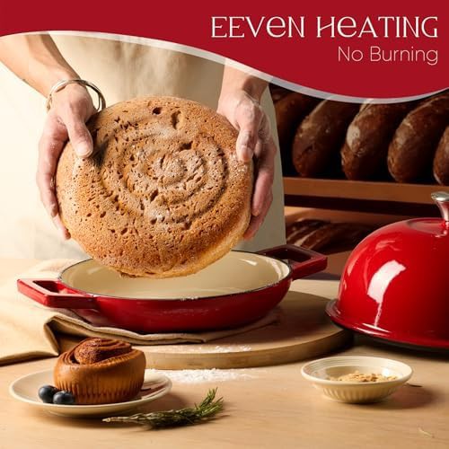 Red round 5qt bread baking oven — photo 4