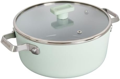 GoodCook five-quart ceramic sage green pot