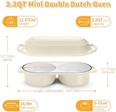 Compact two quart double baking pot — photo 4