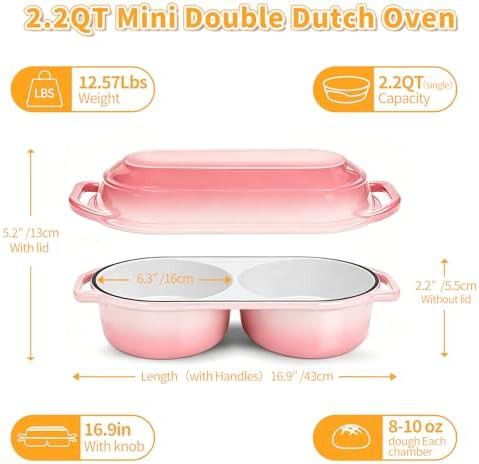 Mini double enameled cast iron dutch oven — photo 4