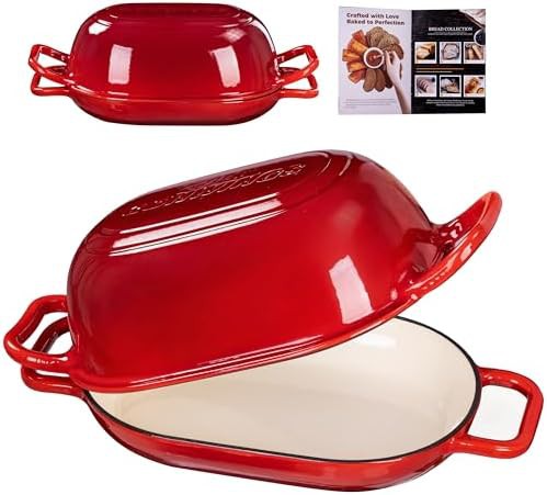 Enameled oval bread baking Dutch oven