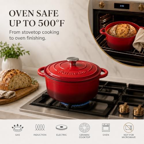 Red enameled artisan bread baking pot — photo 4