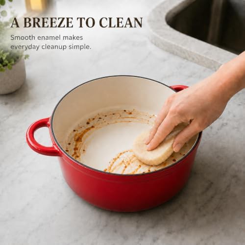 Red enameled artisan bread baking pot — photo 5