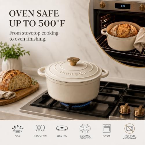 White enameled artisan bread baking pot — photo 3