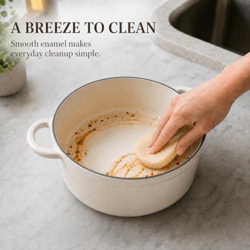 White enameled artisan bread baking pot — photo 5