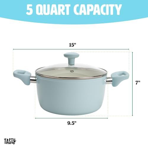 Epoca tasty ceramic stock pot with glass lid 5 qt — photo 3