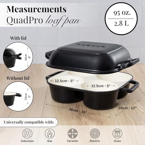 Black cast iron four loaf bread pot — photo 3
