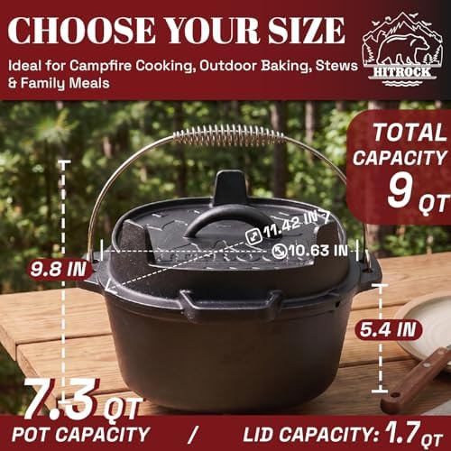 Nine quart flat bottom cast iron camp oven — photo 4
