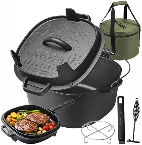 Five quart flat bottom cast iron pot