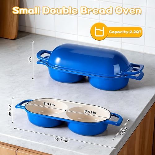 Blue enameled cast iron bread baking pan — photo 3