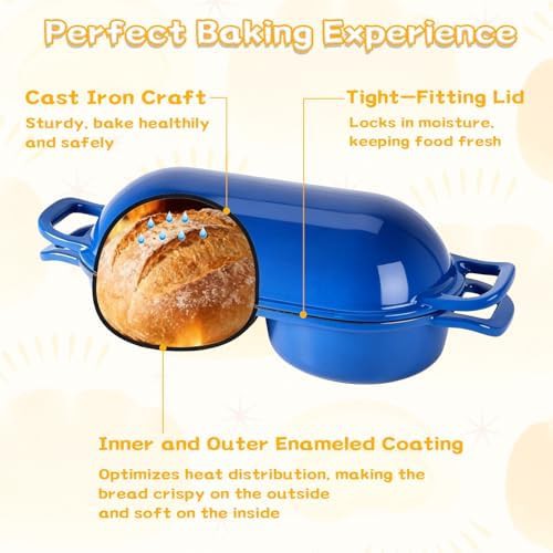 Blue enameled cast iron bread baking pan — photo 4