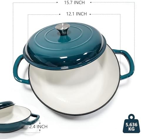 Peacock blue oval casserole 4 quart — photo 5