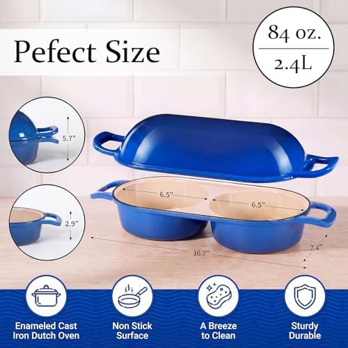Blue mini enameled bread baking pot — photo 3
