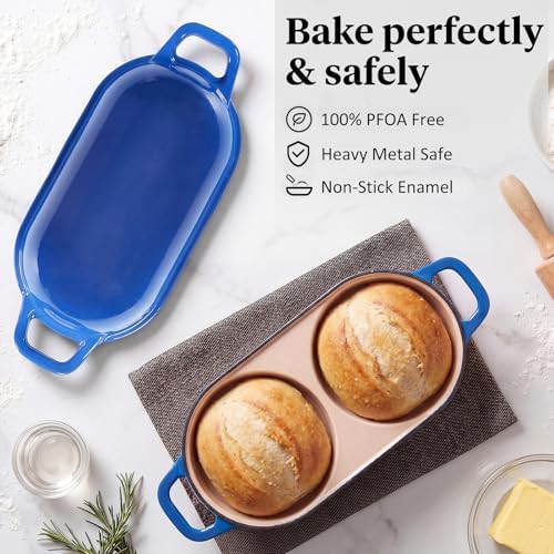 Blue mini enameled bread baking pot — photo 5