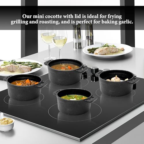 Four pack mini black cast iron cocottes — photo 3