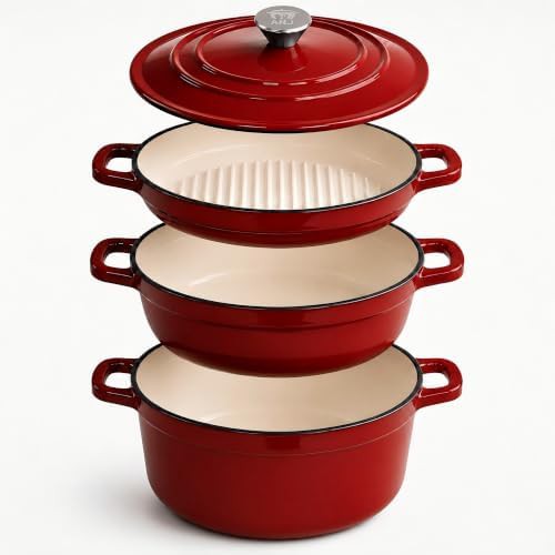 Multi-size enameled three pot set