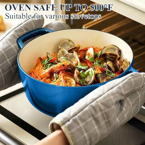 Blue enameled cast iron six quart pot — photo 4